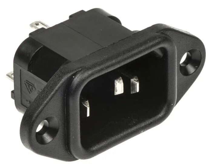 Разъем питания ac-004. C 14 25 40. Сетевой штекер 3pin на корпус (c14 блочный, фланец 2). Px0580/63. C 14 25 40.