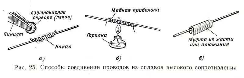Как соединить нихром с медным проводом