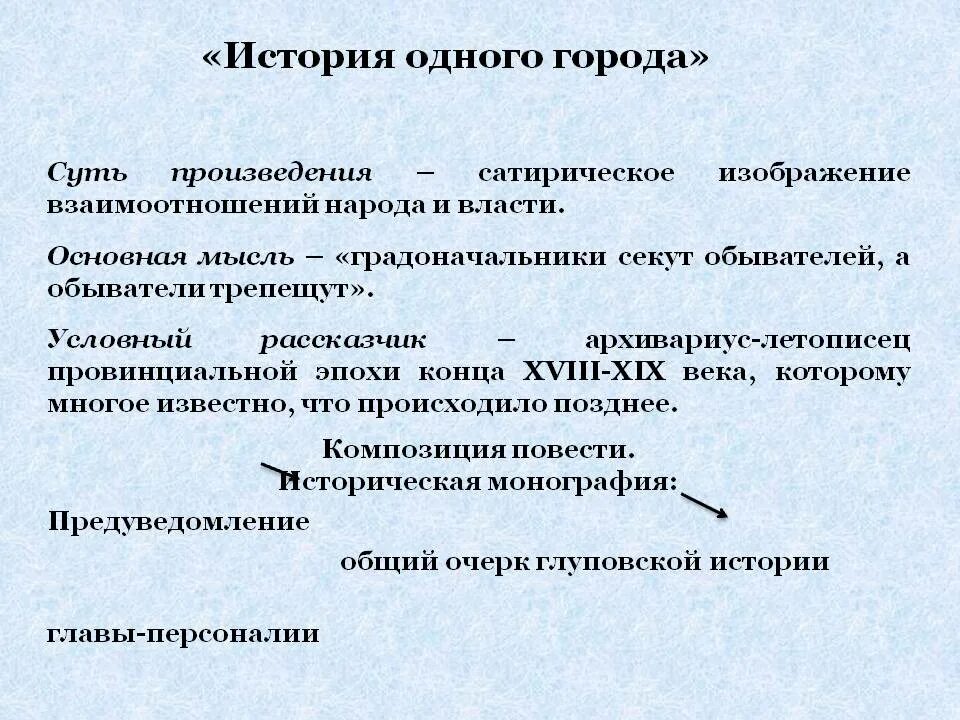 История одного города тема. История одного города тема произведения. История одного города анализ.