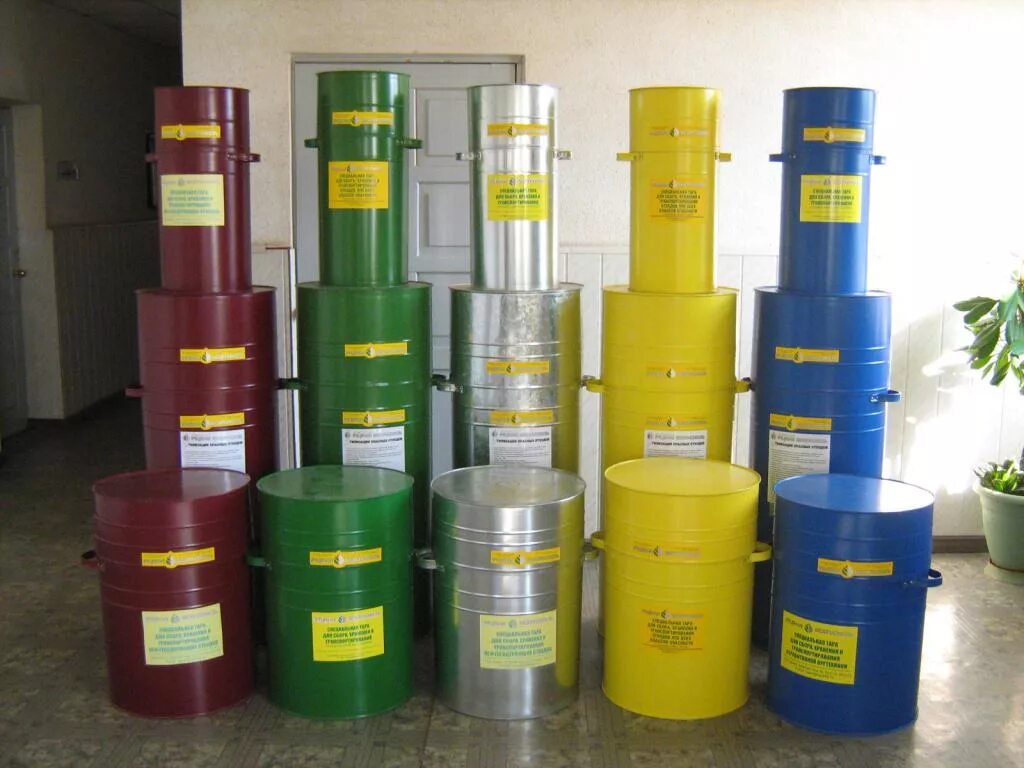 Металлический контейнер для опасных отходов. Хранение отходов. Контейнер крл 1 –180 сг (герметичный). Хранение отходов 1 класса. Контейнеры для накопления отработанных ртутных ламп.