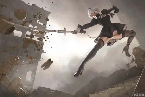Играл в NieR: Automata? Смотри - сама 2B YoRHa в моей постели