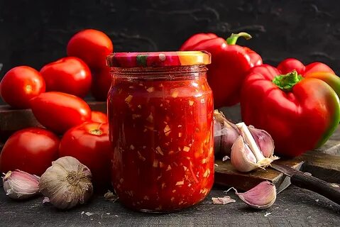 Помидоры перец лук чеснок соус