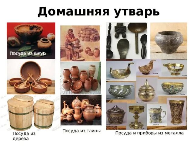 Название предметов утвари. Название предметов утвари