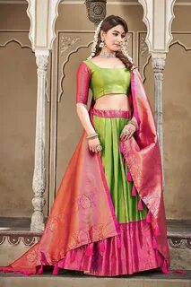 cheap online best sale Green Lehenga Color Green Designs Buy Choli Kanjiveram 5 