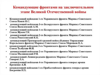 Какие фронты были в вов
