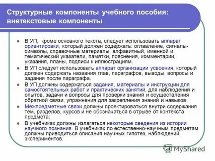 Элементы методического содержания