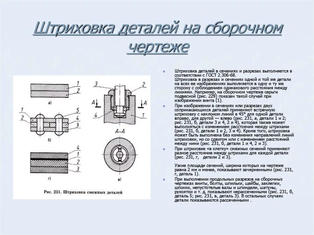 Штриховка на сборочном чертеже. Штриховка сечений металлических деталей. Штриховка металлических соединений на чертеже. Штриховка сечений смежных деталей.