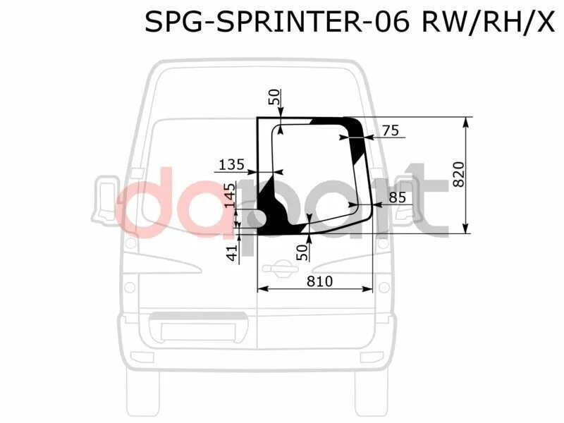 Стекло Mercedes Sprinter заднее левое черное (788*785) 5427 1995-06. Стекло задней двери Мерседес Спринтер 906. Стекло задка Sprinter 906. Mercedes Sprinter 906 размер заднего стекла.