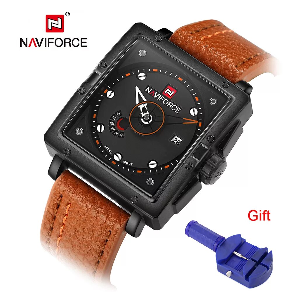 Naviforce フ ァ ッ シ ョ ン メ ン ズ 腕 時 計 男 性 高 級 ブ ラ ン ド ク ォ-ツ 時 計 日 付