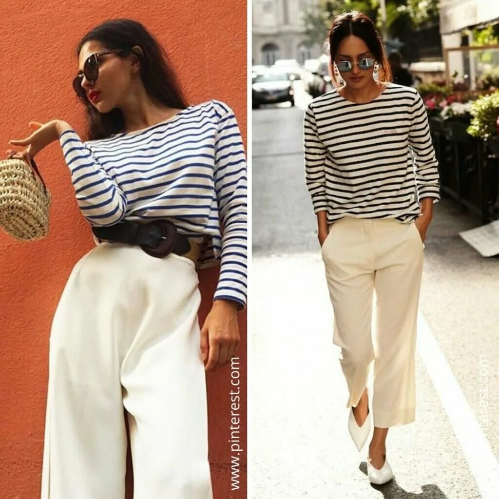 Тельняшка max mara. Тельняшка с бежевыми брюками. Образы с тельняшкой. Тельняшка и брюки. Тельняшка с белыми брюками.