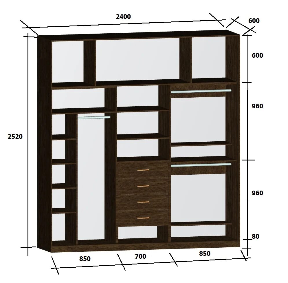 Шкафы размеры фото. Шкаф купе 2.80 метра ширина. Шкаф Parra 4 дверный габариты. Наполнение шкафа Размеры. Наполнение шкафа в спальню с размерами.