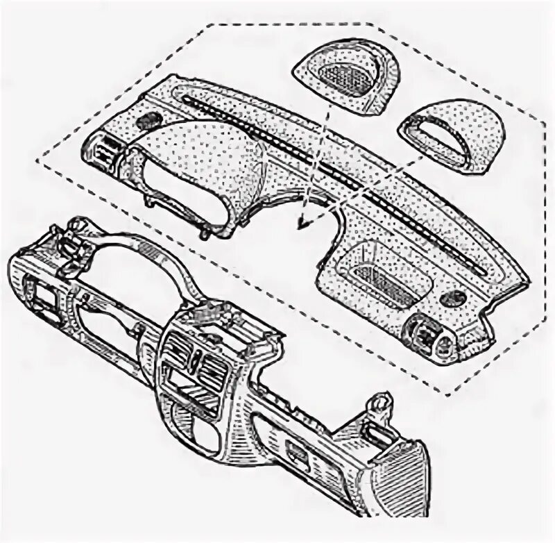 Dashboard - removal and installation (Renault Symbol 2, 2008-2013, petrol) - "Bo