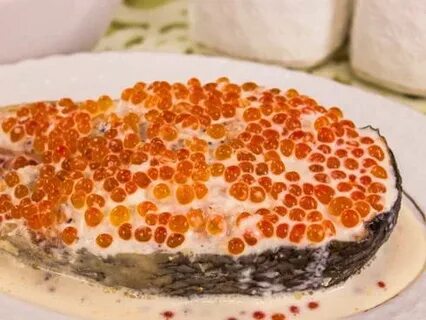 Рецепт семги с красной икрой