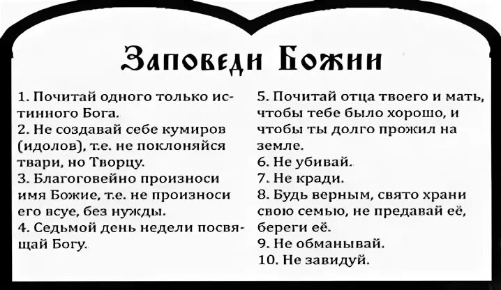 Сколько заповедей дал бог