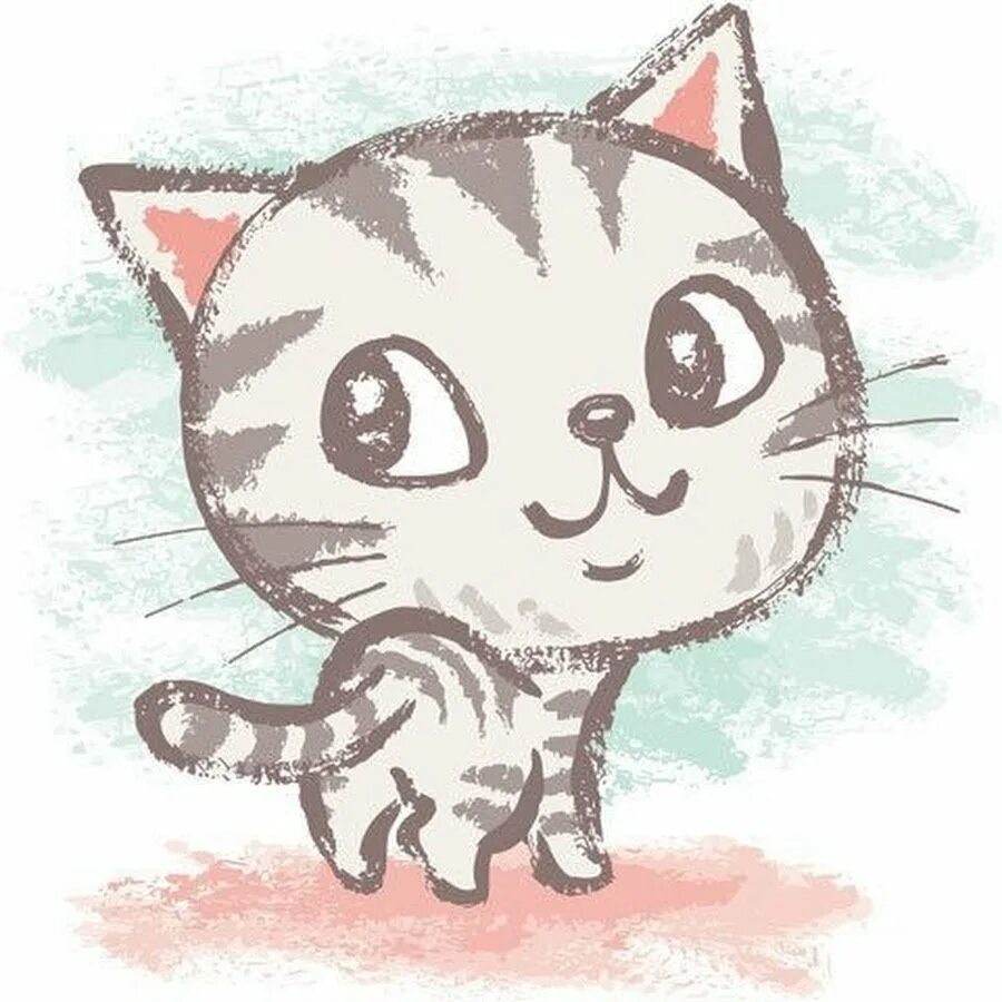 Кот рисунок мило. Рисунки котиков. Милые мультяшные котики. Котенок рисунок. Милый котенок рисунок.
