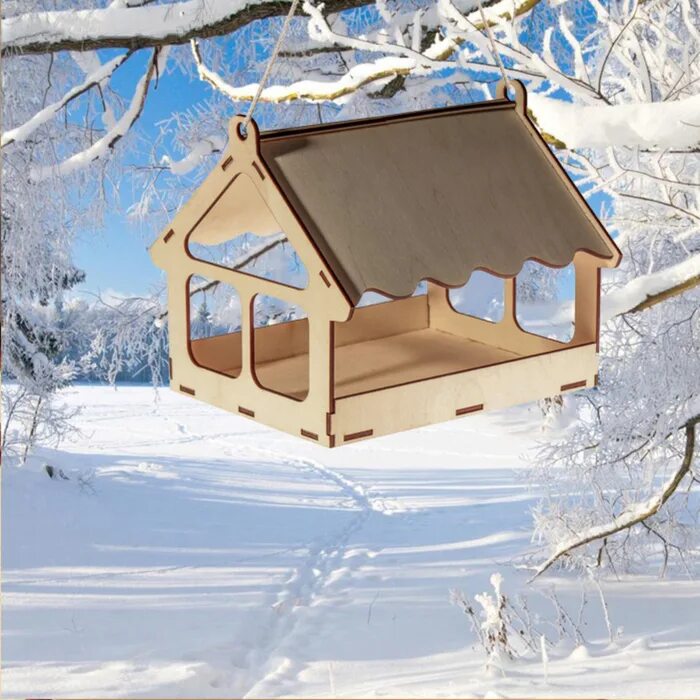 Как закрепить кормушку для птиц. Кормушка для птиц &quot;амбар&quot; 21*18*21см, сборная 4923742. кормежка птиц. деревянная кормушка. кормушка для птиц из дерева.