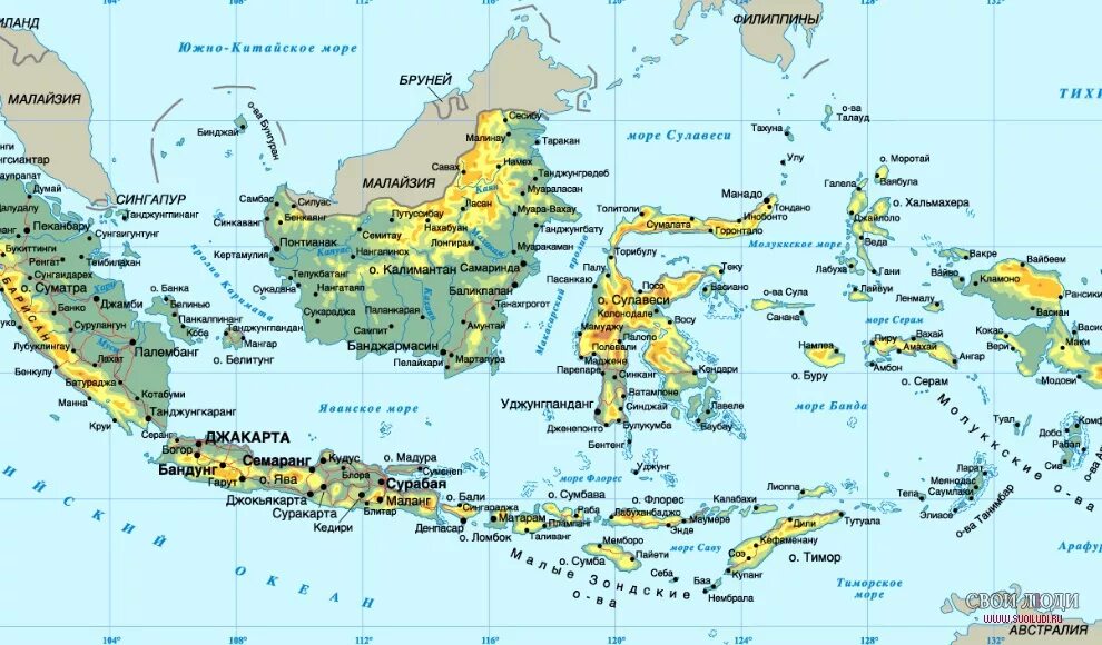 Большие зондские острова океан. Политическая карта Индонезии. Физическая карта Индонезии. Острова Индонезии на карте.