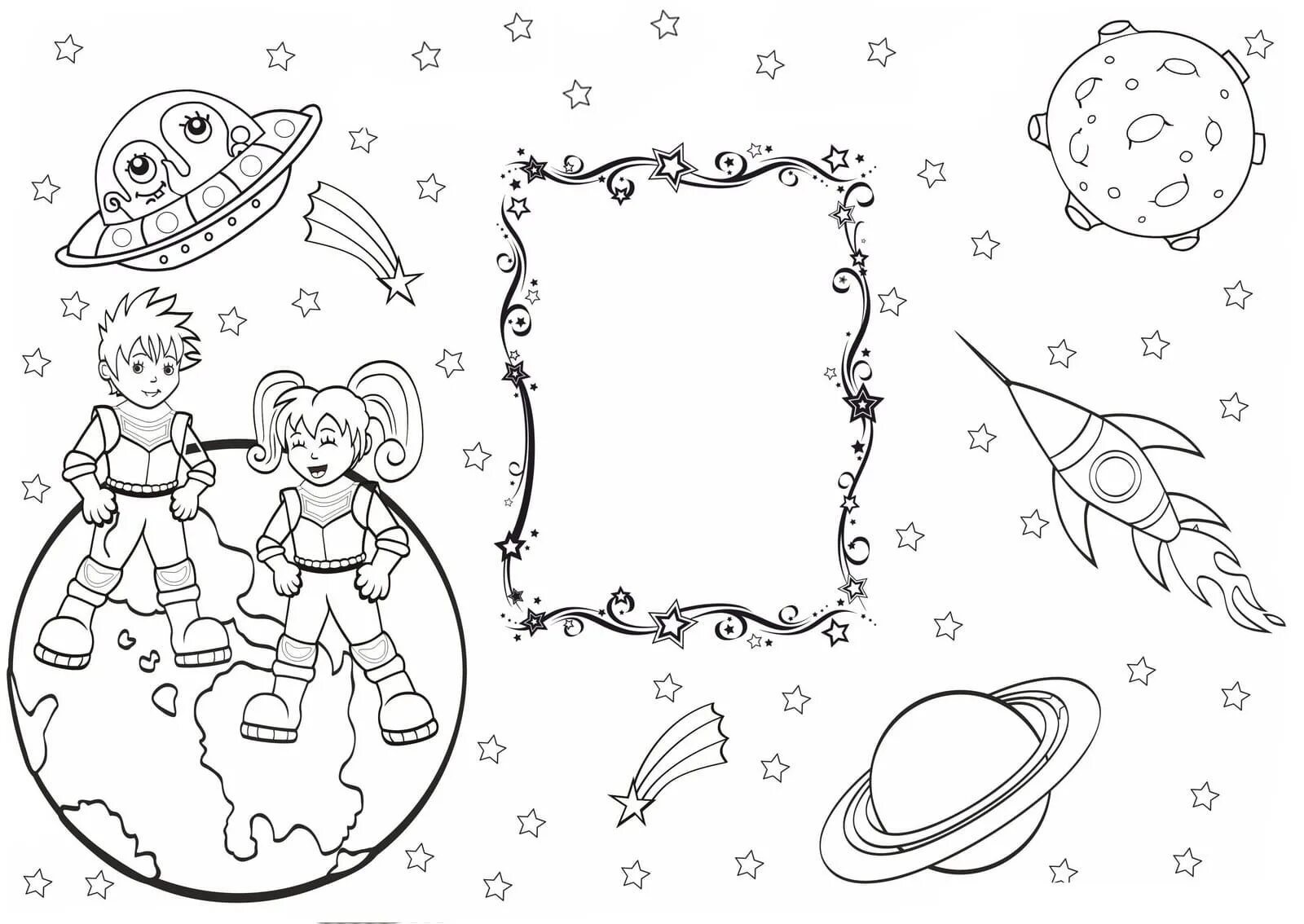 Стенгазета ко дню космонавтики в детском саду. Космос раскраска для детей. Раскраска. В космосе. Раскраски ко Дню космонавтики. Раскраска день космонавтики для детей.