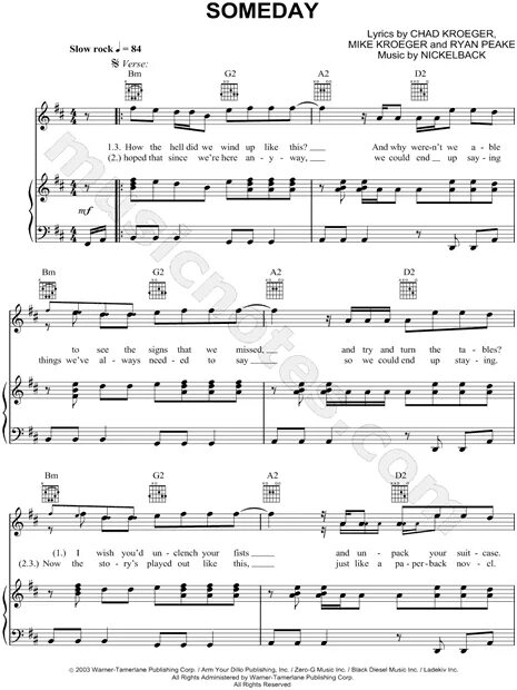 Nickelback someday. Nickelback someday. Some песня. Текст песни someday. Someday my prince will come ноты для фортепиано.