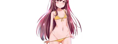 Скачать обои girl, sexy, lingerie, pantsu, bra, cleavage, panties, pink hai...