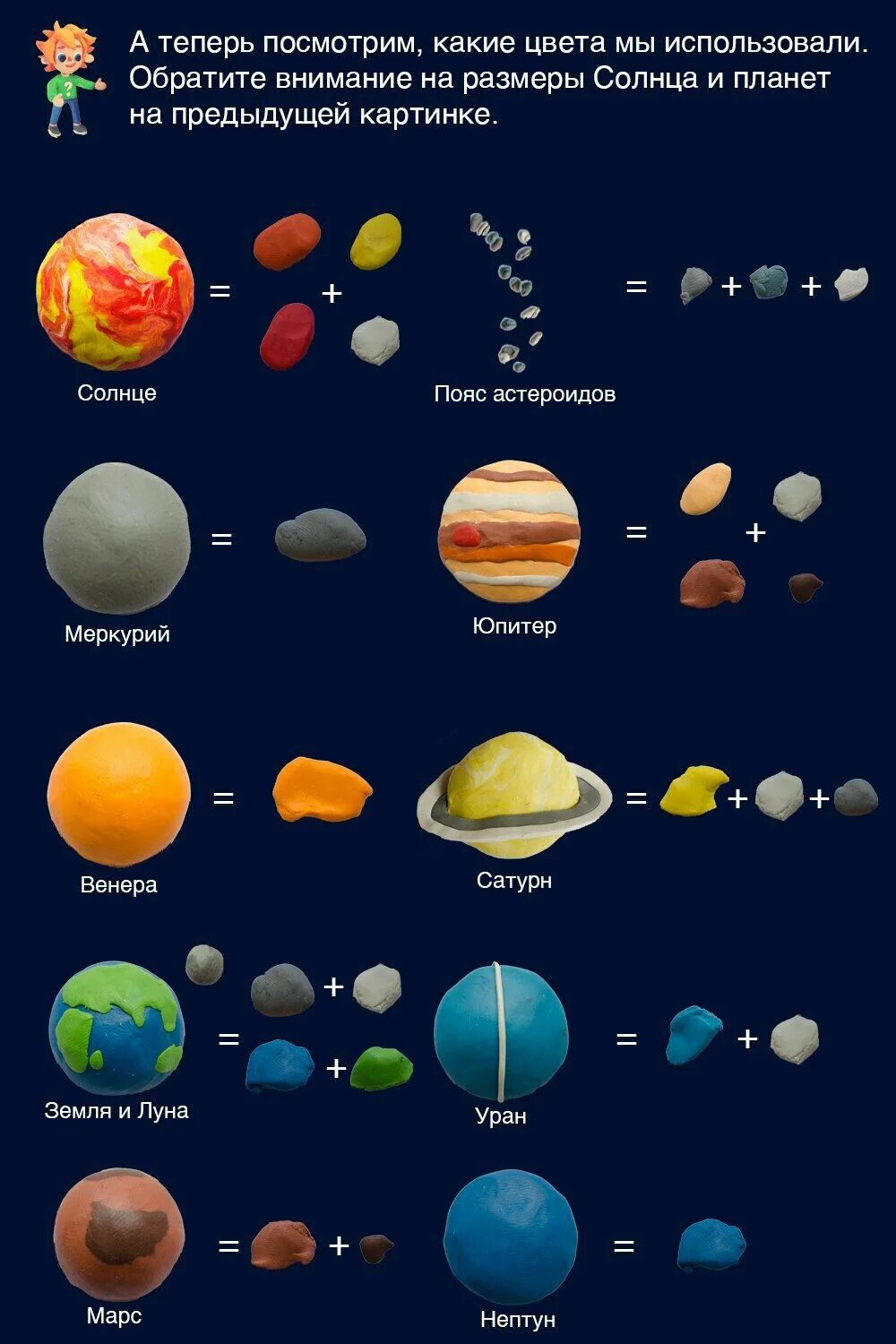Цвета планет. Какого цвета есть планеты. Меркурий венера земля марс юпитер сатурн уран нептун плутон. Чевостик лепим солнечную систему. Цвет меркурия планеты.