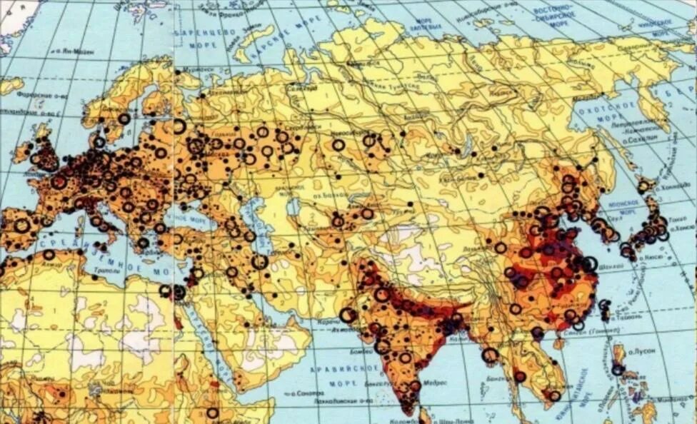 Какие территории заселены наиболее плотно. Карта плотности населения Евразии. Карта плотности населения Евразии 7 класс. Карта плотности населения Евразии 2022. Карта с максимальной плотностью населения Евразии.