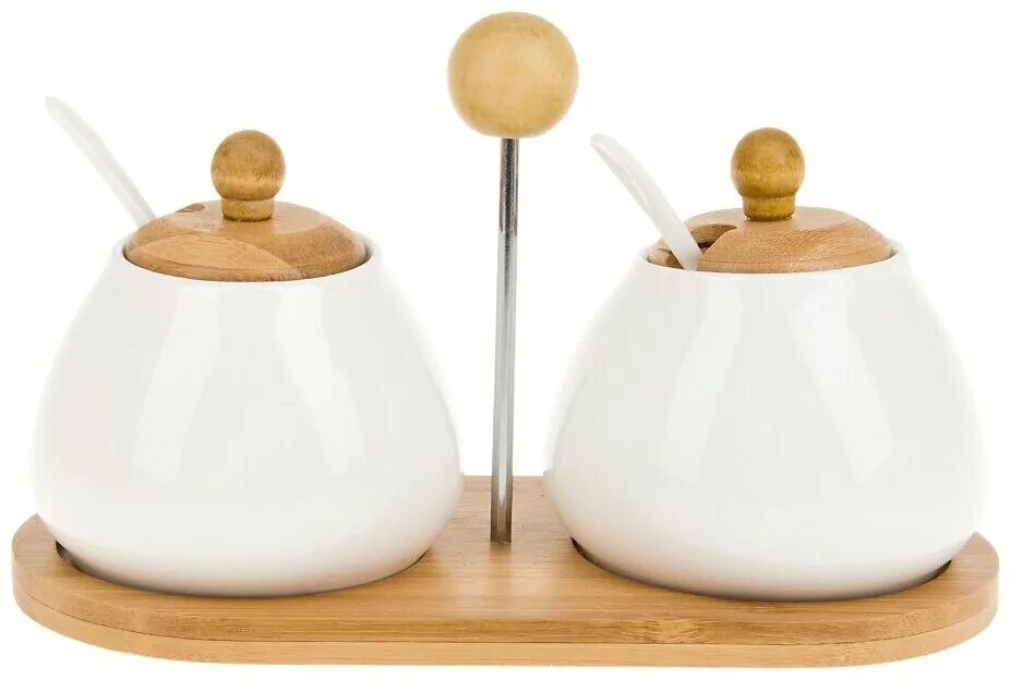 набор д специй 4 пр. 2630276 сахврница, набор 2 пр. круглая масленка на бамбуковой подставке. сахарница и солонка на подставке. сахарница и солонка на подставке.