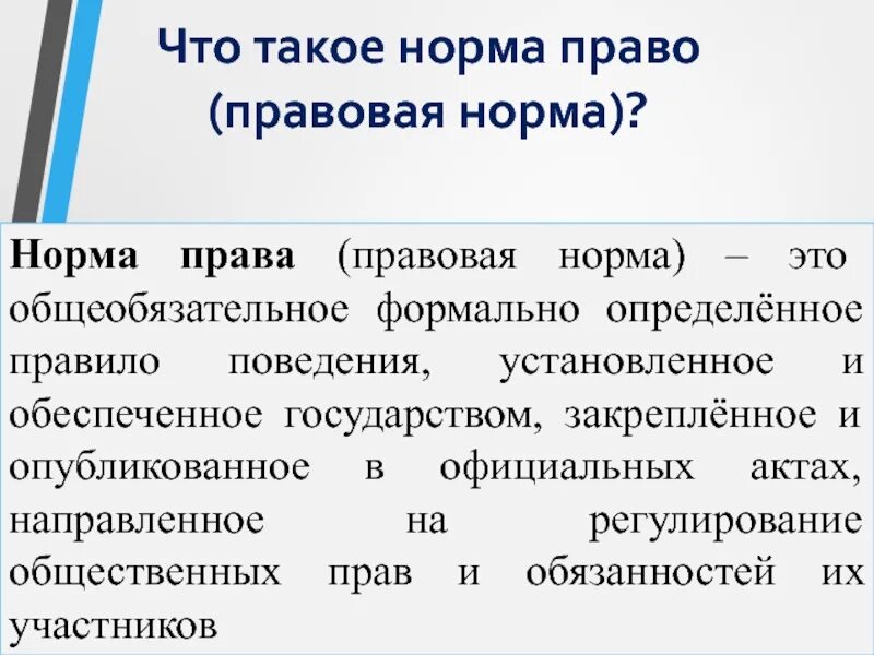 Правовые нормы. Правовая норма общеобязательное формально определенное.