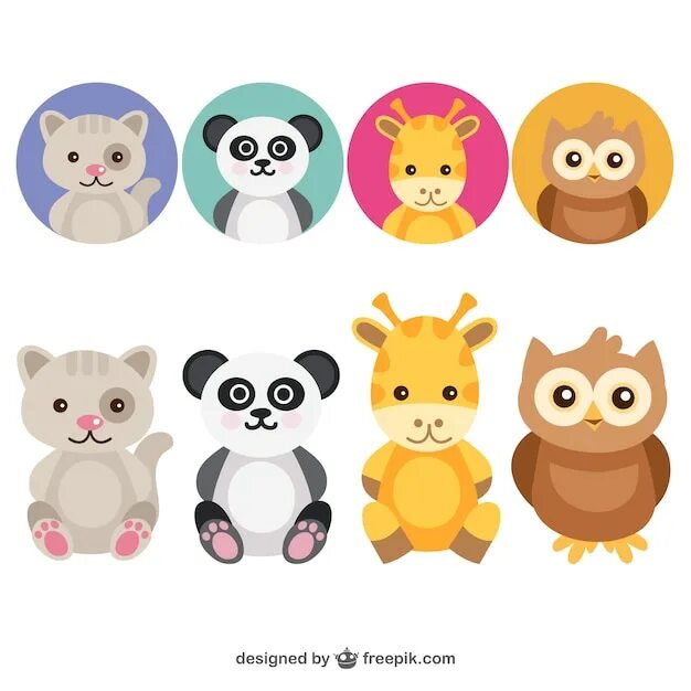 Животные в кружочках картинки UV baski panosundaki Pin, 2024 Safari party, Doğum günü, Temalı doğumgünü partil