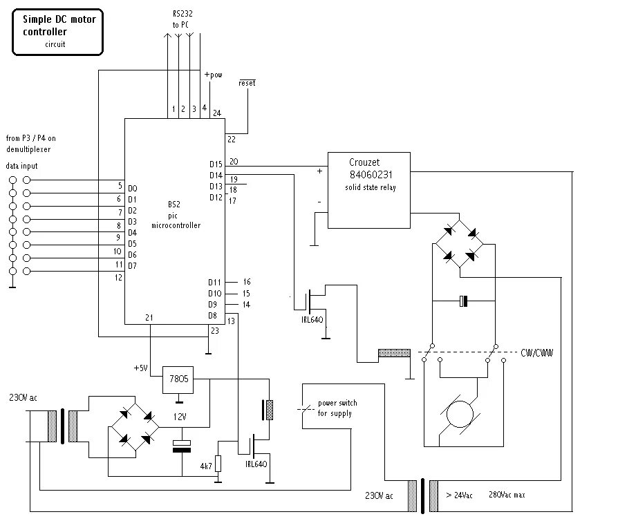 Контроллер ac 2974 схема Sensored brushless DC (BLDC) motor control with PIC16F877A Control, Simple circu
