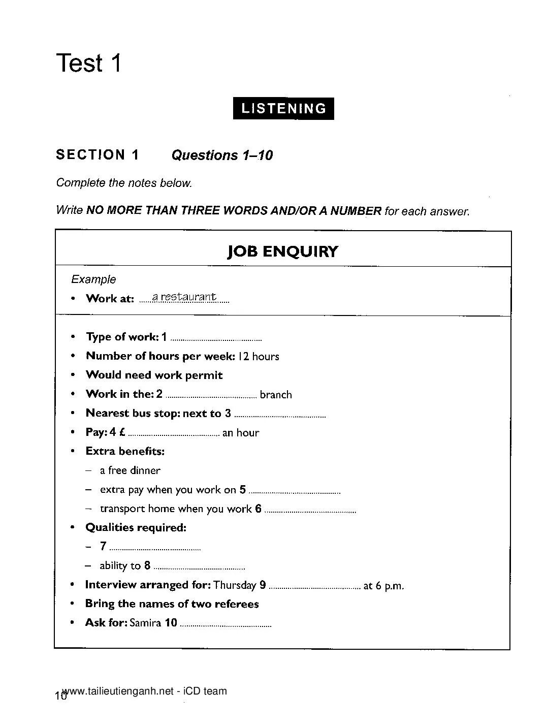 Listening Test. Cambridge IELTS 9 Listening Test 1. IELTS Listening 1 Test 1. Section 2 Listening Test.