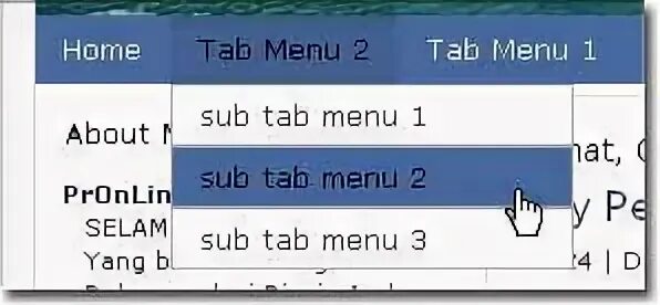 Tab menu