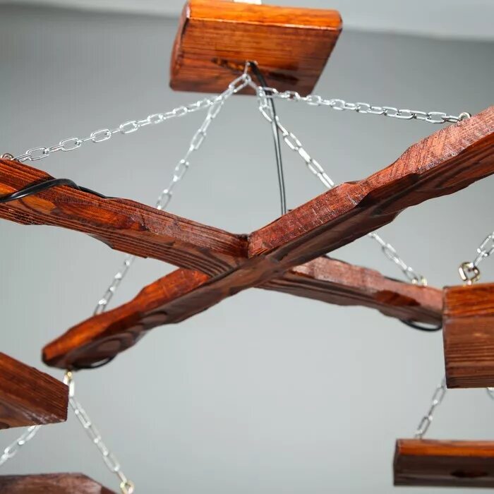 Деревянные люстры своими руками фото Wooden chandelier is made of natural wood, ceiling light, rustic fixtures, LED e