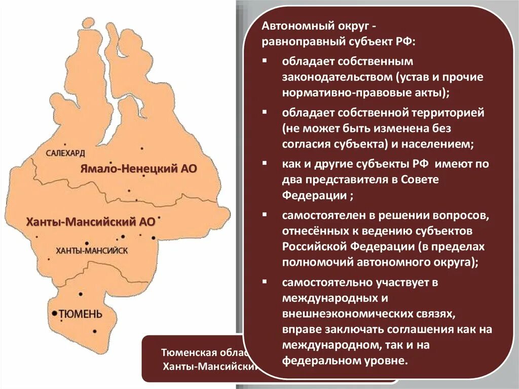 Тюменская область ХМАО ЯНАО. Ханты Мансийский и Ямало Ненецкий автономные округа на карте. Автономный округ. Субъекты РФ Тюменская область. Автономные округа россии 5