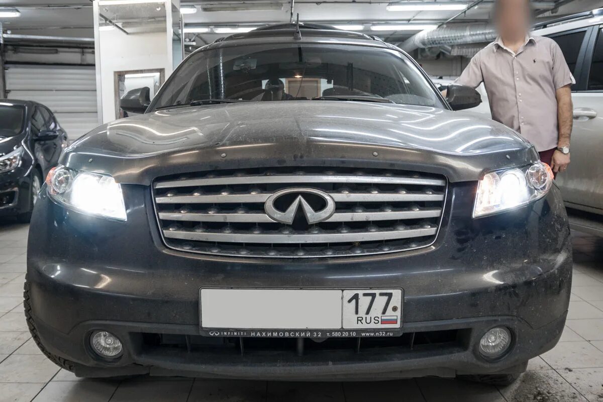 Как снять фару fx35 замена передних фар Infiniti FX (1G), 3,5 л, 2007 года своими руками DRIVE2