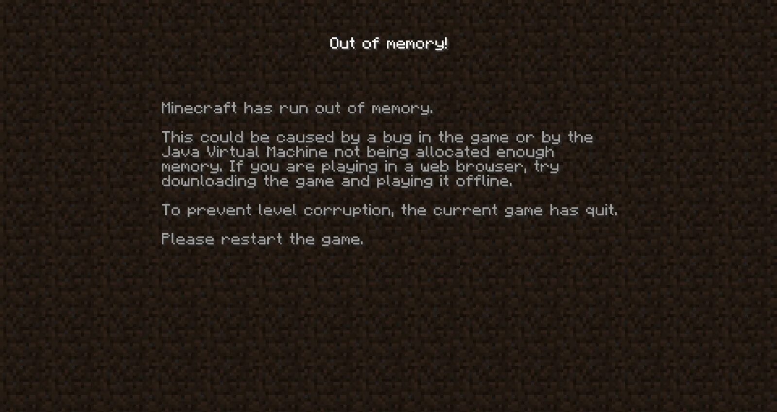 Run out of memory exiting. Майнкрафт ошибка invalid. сбой в майнкрафте. ошибка 1285. ошибка opengl minecraft 1285 out of memory.