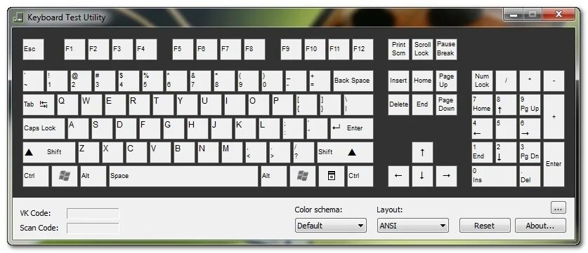 Keyboard Test. Тест клавиатуры. Тест клавиатуры программы. Keyboard Test Utility 1.4.0.