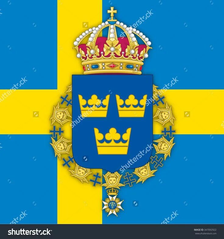 Флаг и герб швеции. Королевский штандарт швеции. швеция флаг и герб. флаг королевства швеции. флаг шведского королевства.