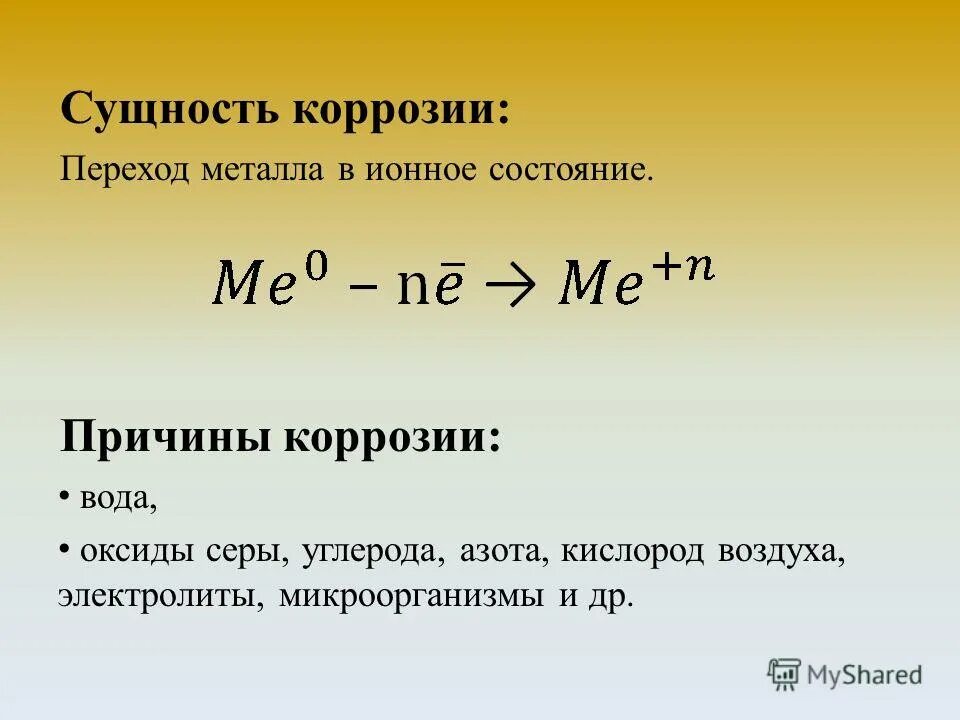 Урок коррозия металлов