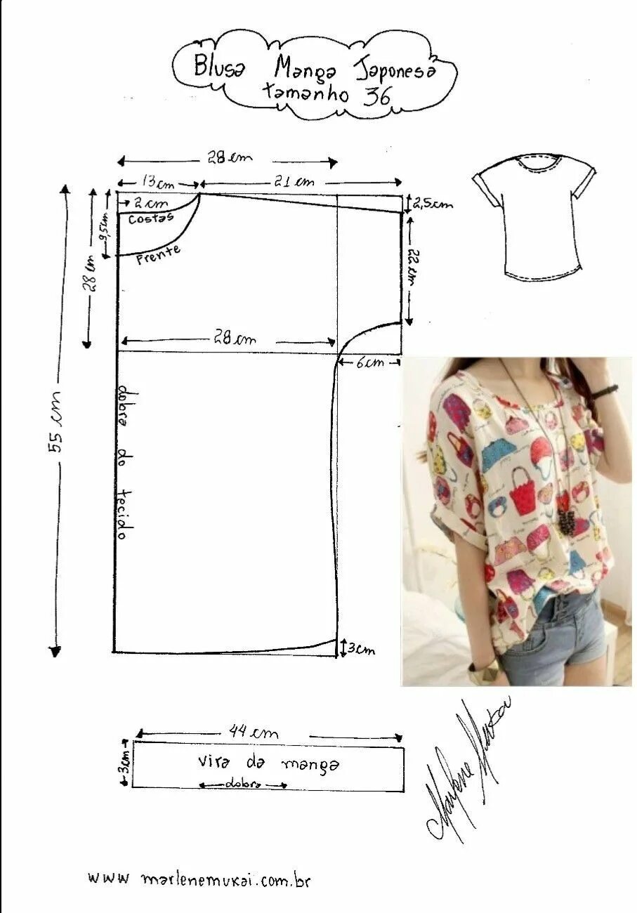 Veja como fazer uma Blusa Manga Japonesa, aula de modelagem tamanho M e G, você 
