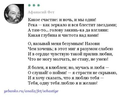 Какая ночь фет анализ