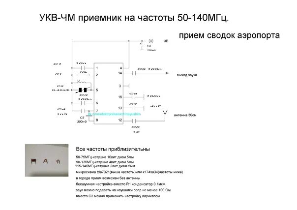 Приемник на микросхеме к174ха34 схема. Приемник УКВ диапазона 88-108 МГЦ. Радиоприемник на микросхеме tda7021. Схемы ФМ приемников на микросхемах тда 7021. Простые укв