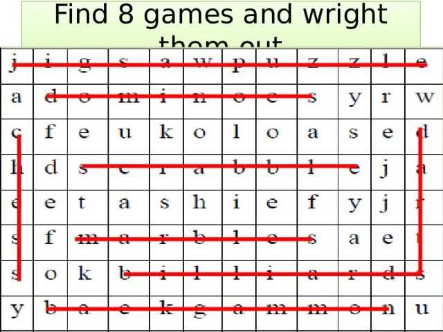 Find 8 games