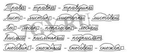 Распределите слова по схемам дополните каждую группу