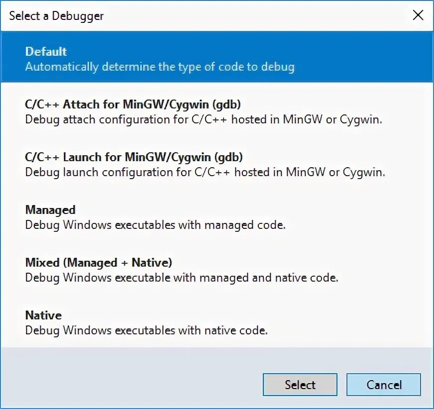 Debugger launch. Debugger launch