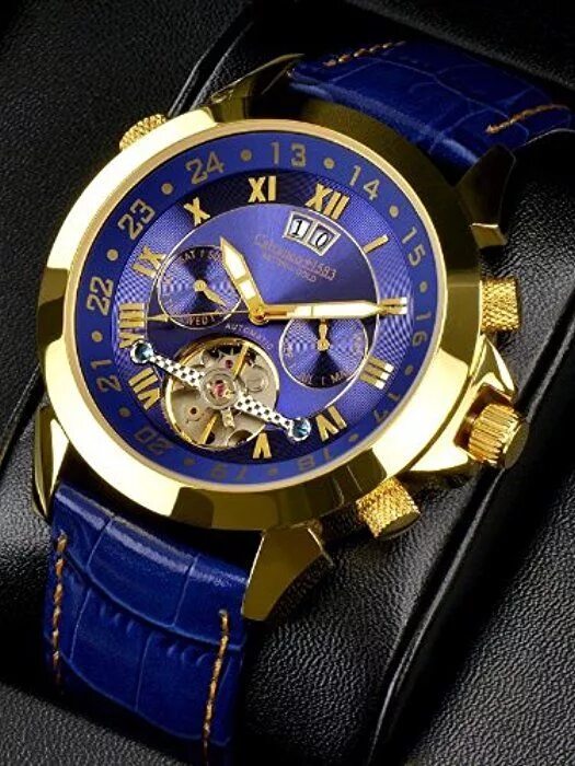 Часы с искусственным интеллектом. Calvaneo 1583 Astonia Gold. Часы ролекс синие мужские. Часы Олевс мужские синие. Кальванео 1583 часы.