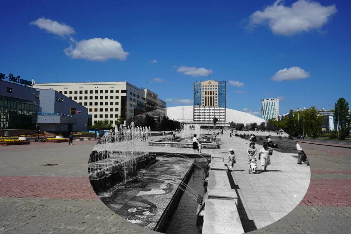 Центральная площадь Целиноград. Астана 1990. Астана 1997. Советский астана
