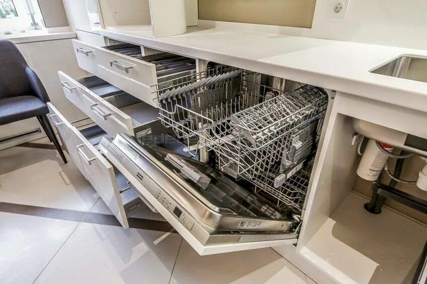 Сборка посудомоечной машины. Встраиваемая посудомоечная машина Electrolux eeq947200l. Посудомоечная машина в интерьере. Угловая посудомоечная машина. Посудомоечная машина встраиваемая установленная.