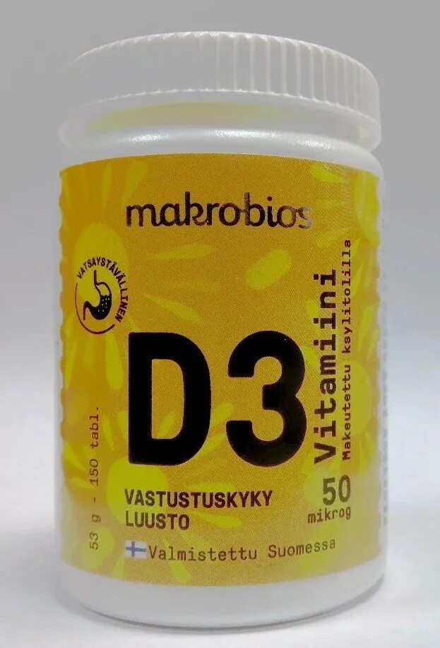 Витамин д3 финский. Витамин д3 Makrobios d3 50 MKG 150 шт. Витамин д3 финский Makrobios. Финский витамин д3 Makrobios vahva 100mikrig. D3 50 мкг.
