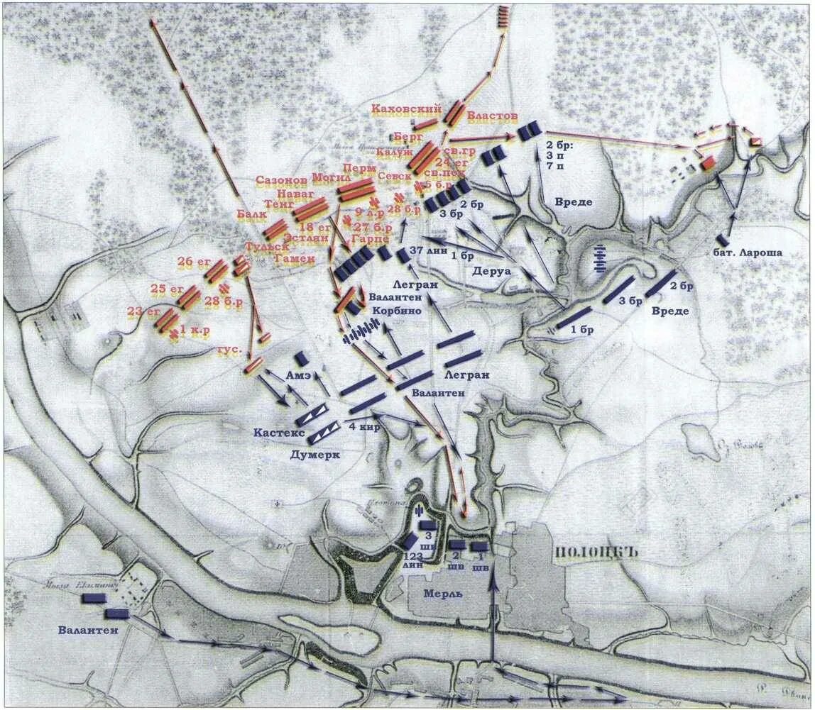 Полоцкое сражение. Битва под полоцком 1812. вторая битва под полоцком 1812. первое сражение под полоцком 1812. сражение под полоцком карта 1812.
